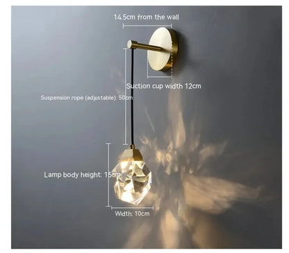 Luxury Crystal Modern Copper Wall Lamp size
