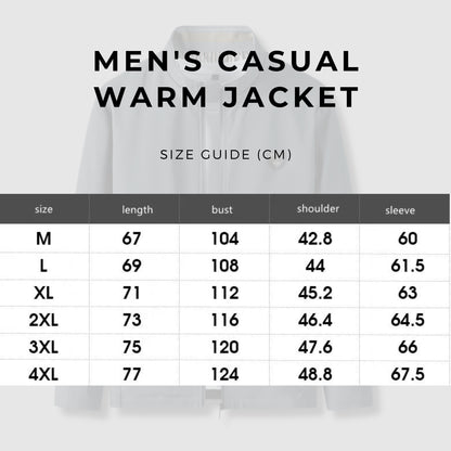 Men's Casual Warm Jacket size