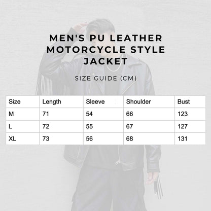 Men's PU Leather Motorcycle Style Jacket