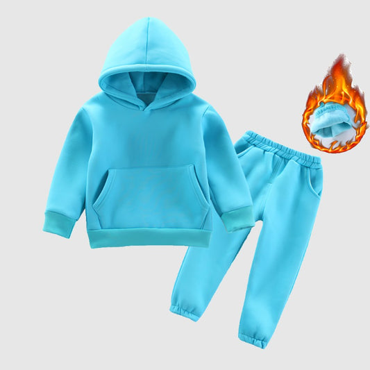 Baby Boys and Girls Hooded Sweatshirt  and Pants Two-piece Outfit Set