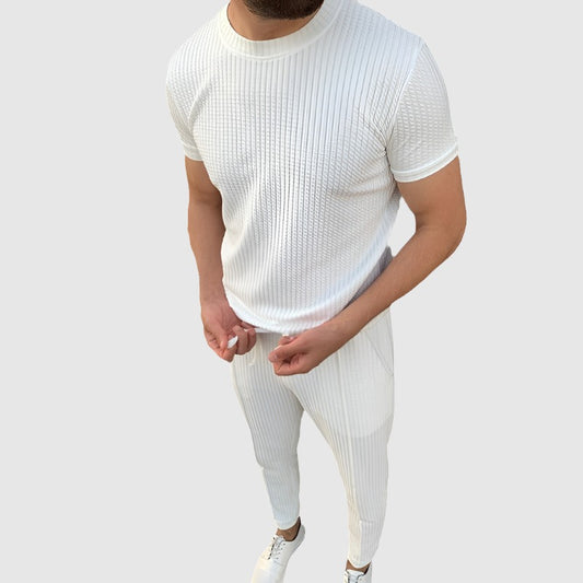 Vīriešu ikdienas vienkrāsains sporta tērpu komplekts