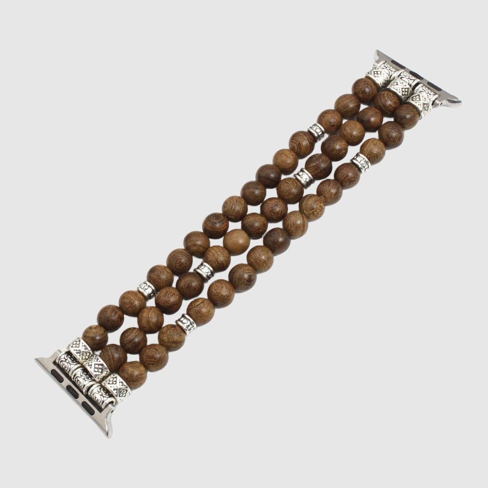 Solid Wood Bead Bracelet for Apple Watch