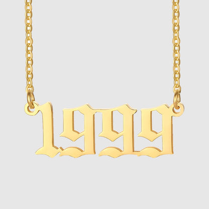 Unisex-Halskette aus 18-karätigem Edelstahl für das Jahr 1990–2022