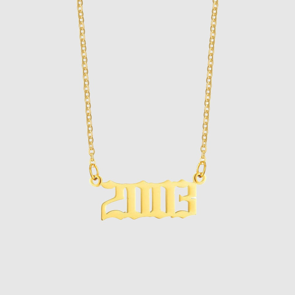 Unisex 18K Stainless Steel 1990-2022 Year Necklace