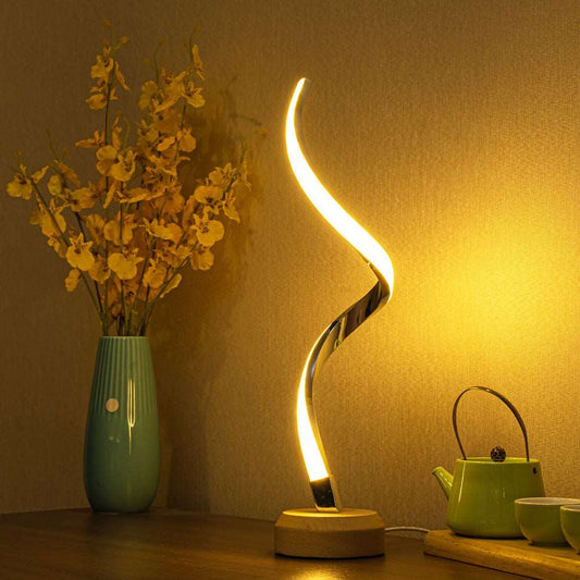 Modern Curved LED Spiral Table Lamp
