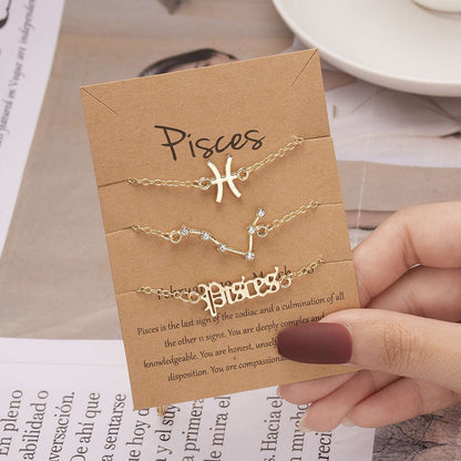 Astrological Sign Three-piece Bracelet Set