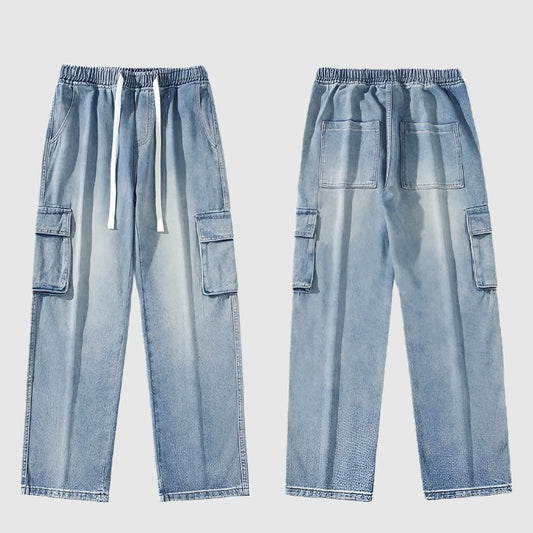 Lockere, ausgewaschene Retro-Jeans für Herren