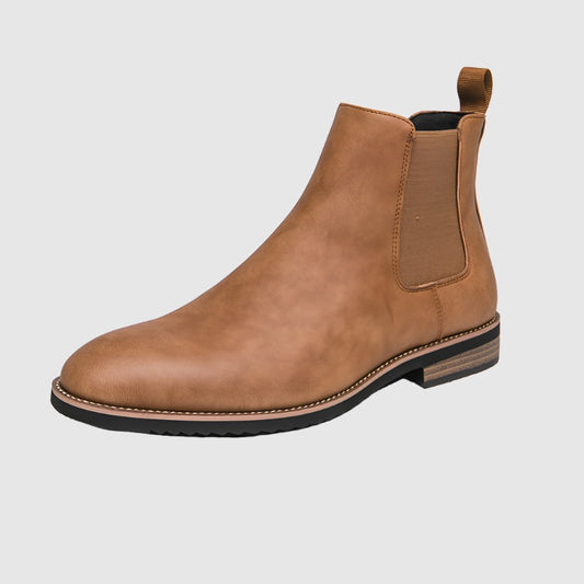 Men's British Pointed High-top Chelsea Leather Boots