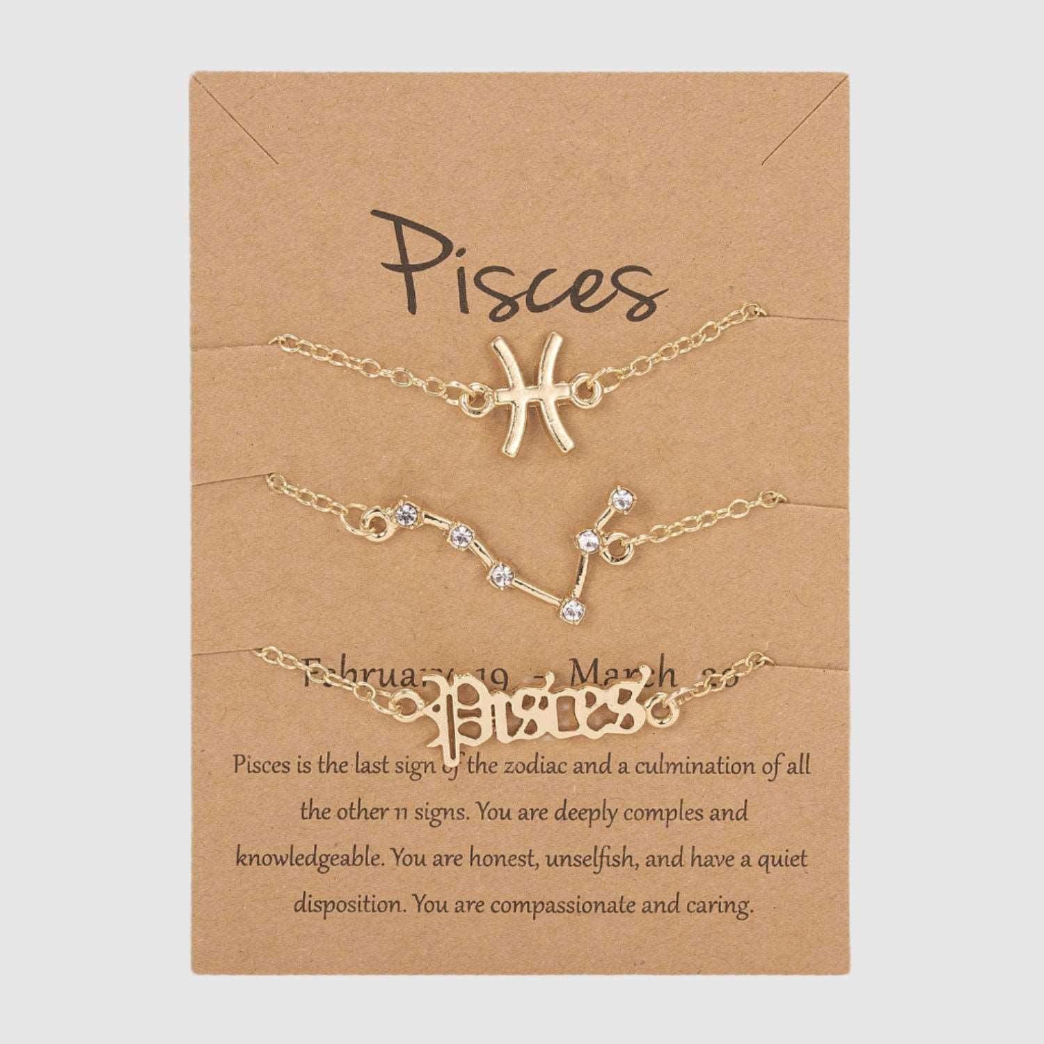 Women's Astrological Sign Three-piece Bracelet Set