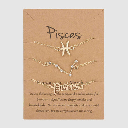 Women's Astrological Sign Three-piece Bracelet Set