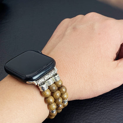 Solid Wood Bead Bracelet for Apple Watch