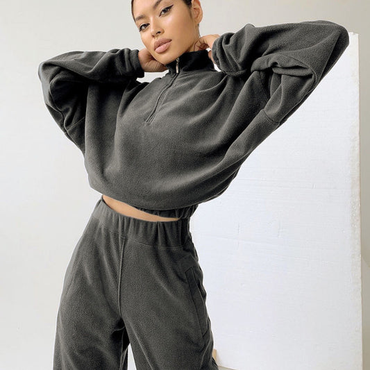 Women's Casual Long Sleeved Sweatshirt and Pants Two-piece Outfit Set