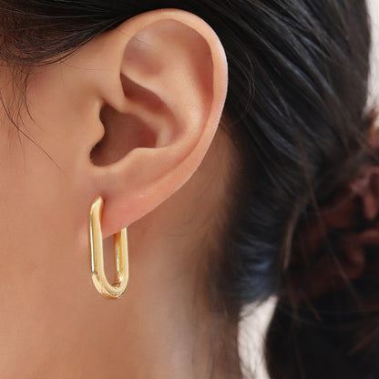 Women's Simple Rectangular Copper-plated Gold Earrings
