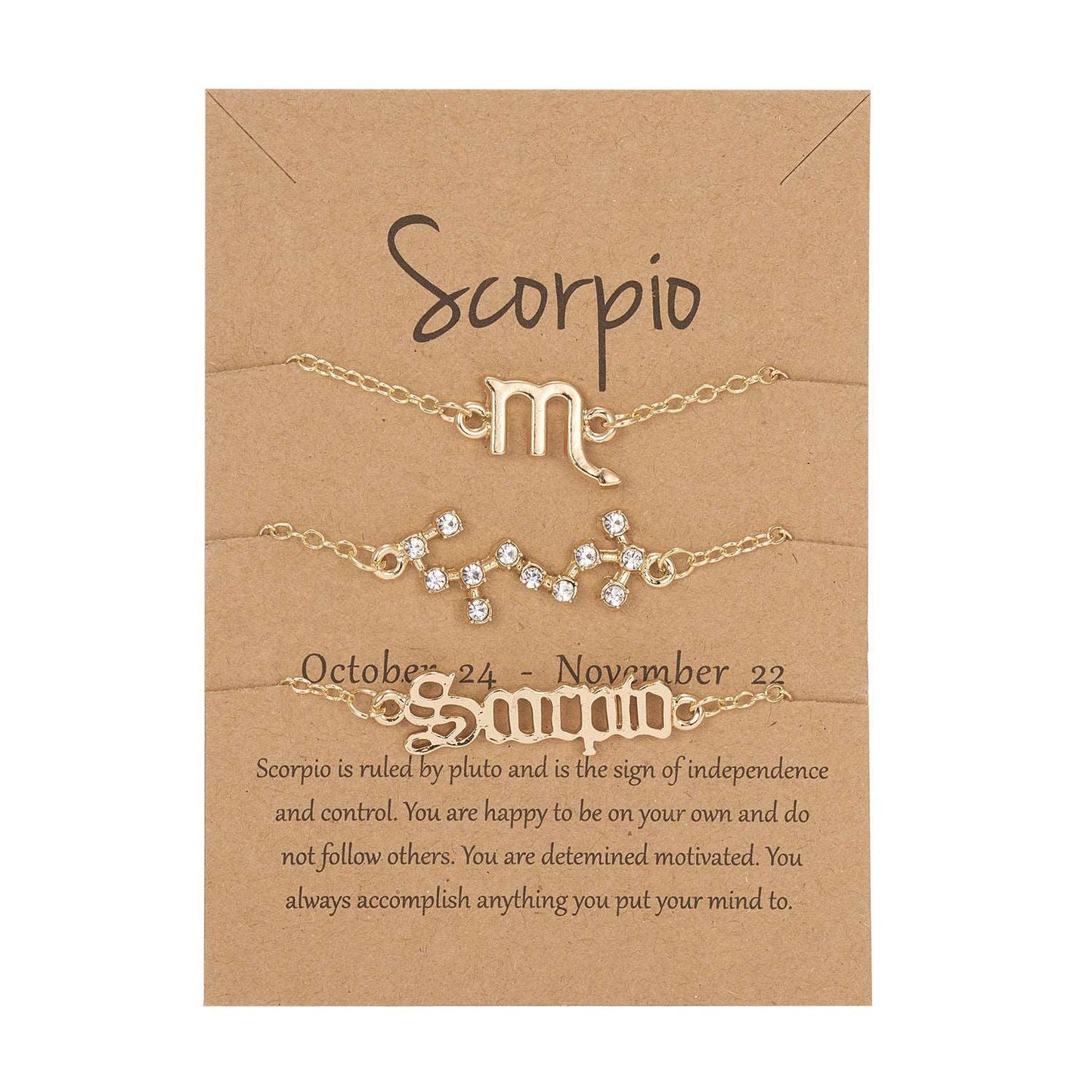 Women's Astrological Sign Three-piece Bracelet Set