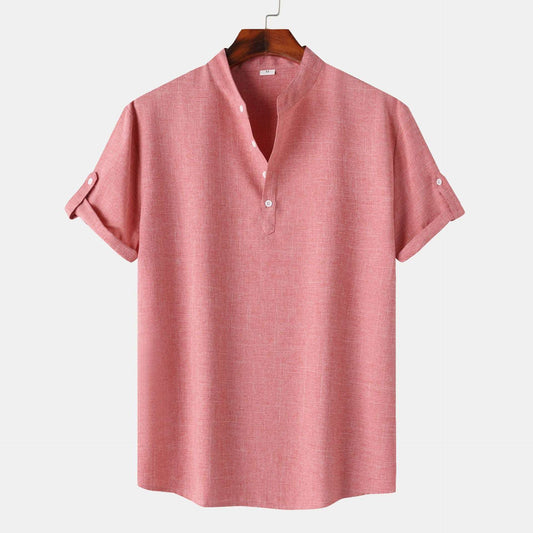 Men's Solid Color Short Sleeve Shirt