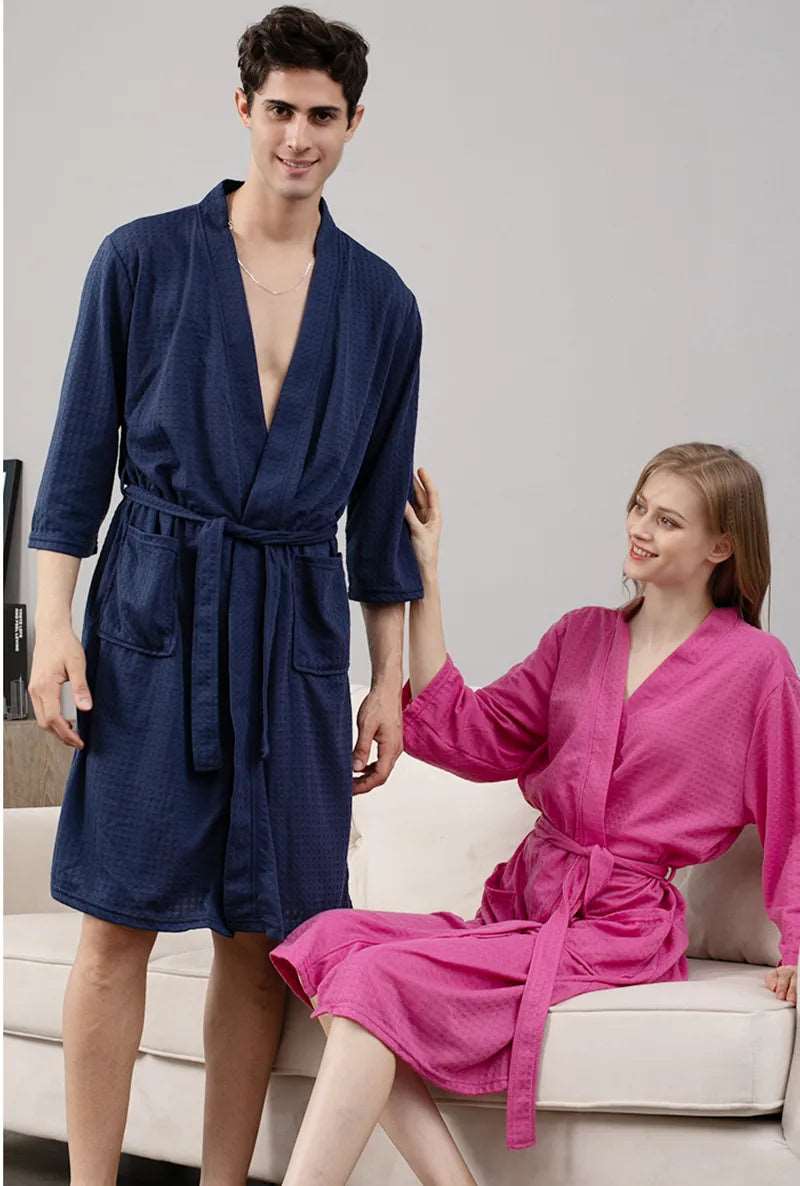 Couple Matching Robes dark blue and dark pink