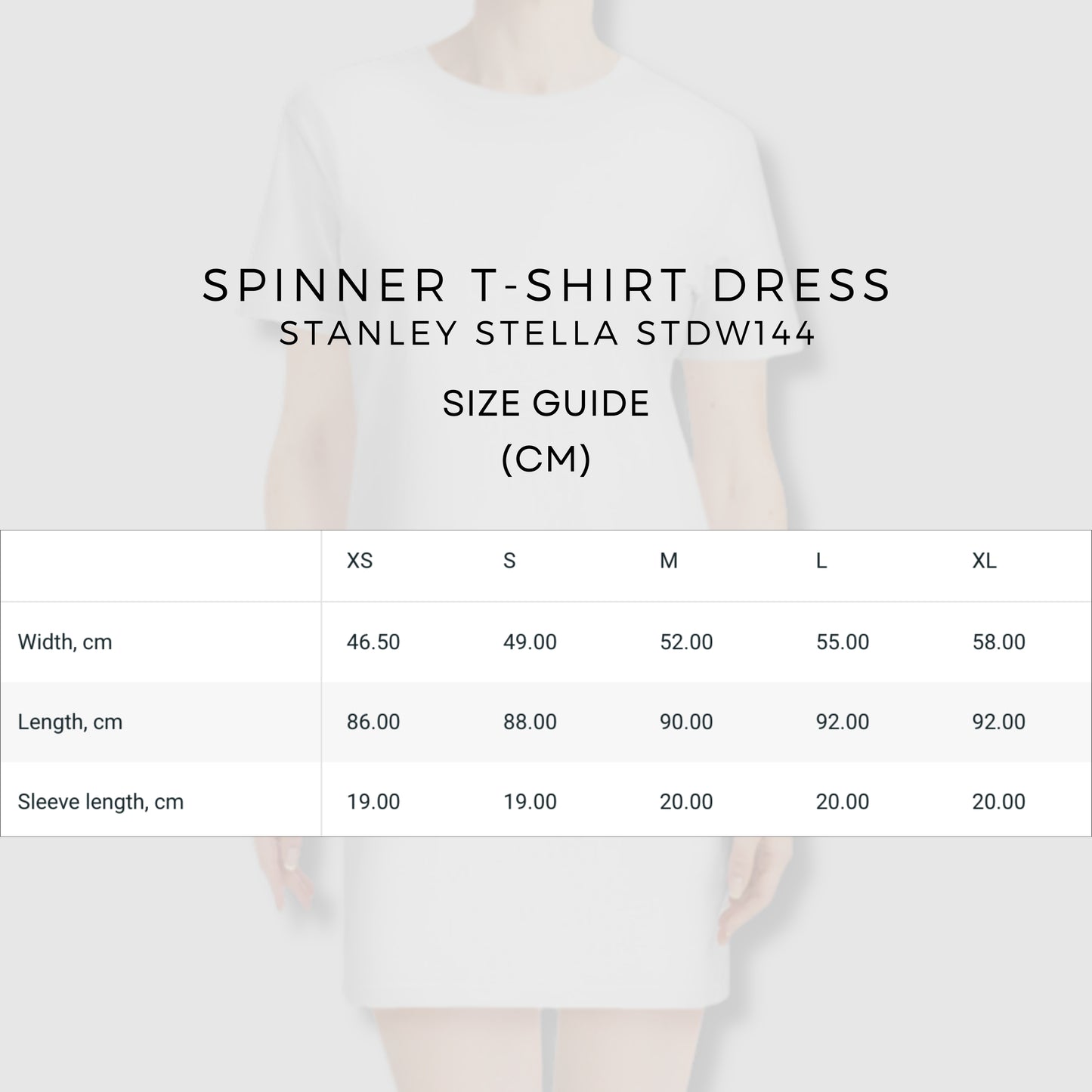 Women's Personalized Spinner T-Shirt Dress | Stanley Stella STDW144 size