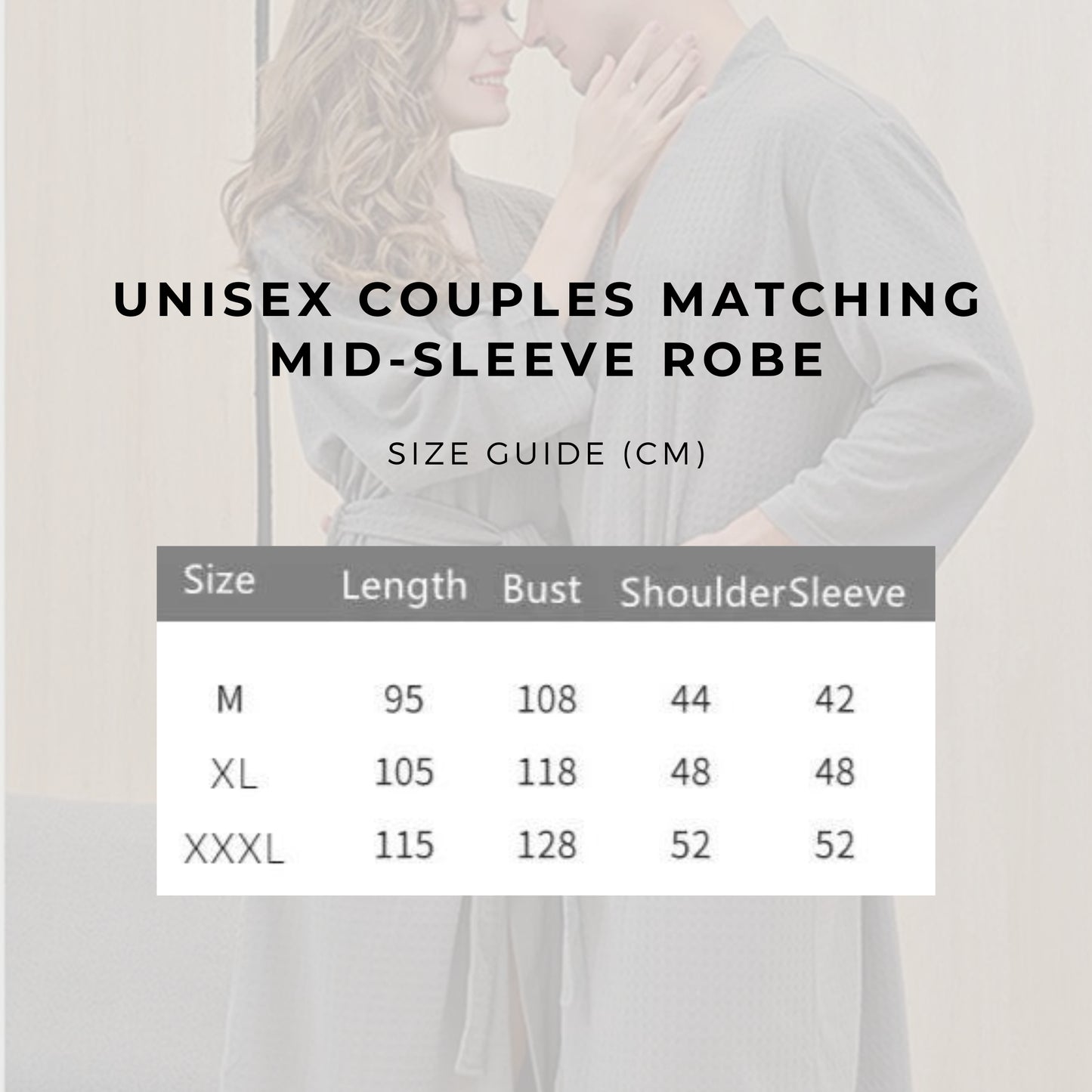 Unisex Couples Matching Mid-Sleeve Robe
