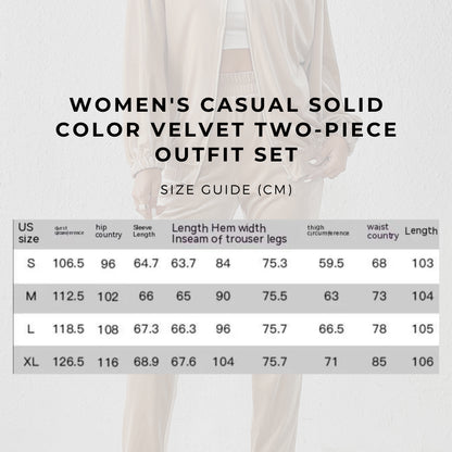 Lässiges zweiteiliges Outfit-Set aus einfarbigem Samt für Damen
