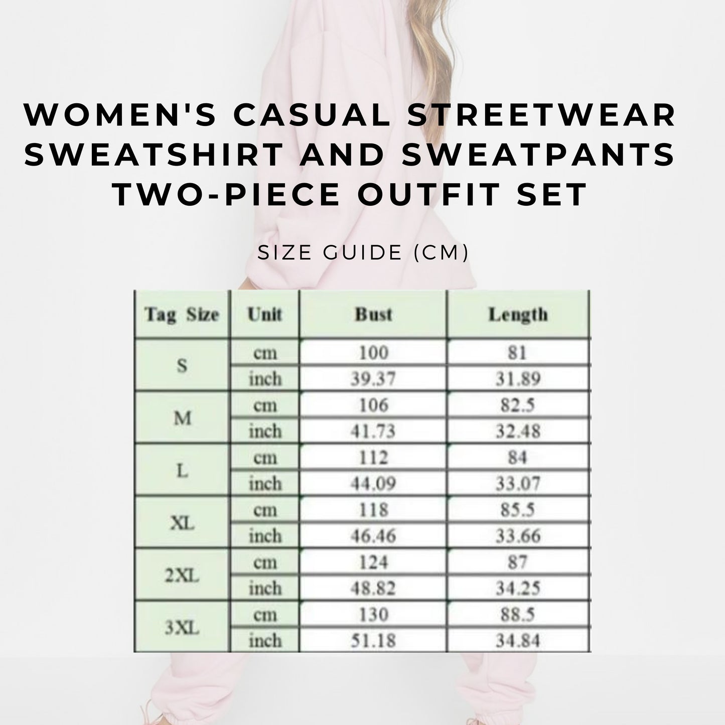 Women's Casual Streetwear Sweatshirt and Sweatpants Two-Piece Outfit Set