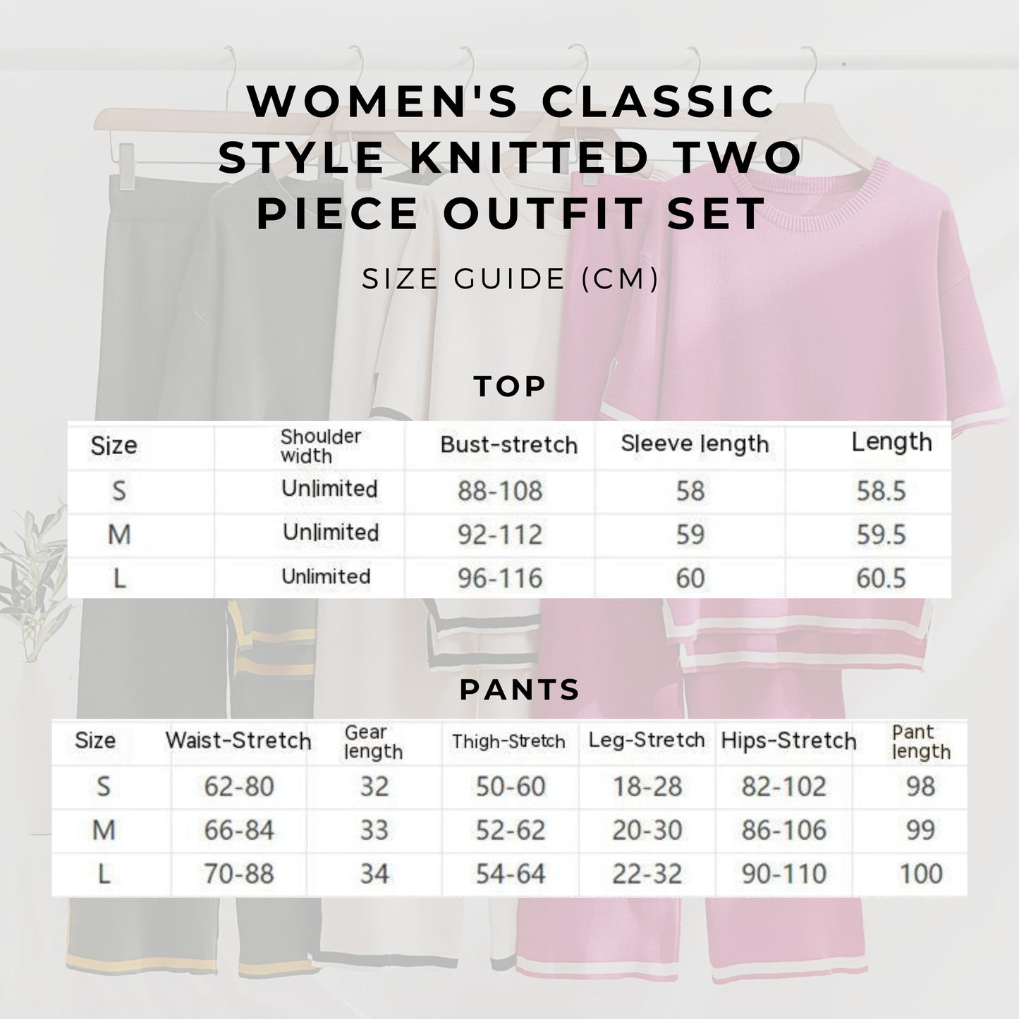 Sieviešu klasiska stila trikotāžas divdaļīgs apģērba komplekts