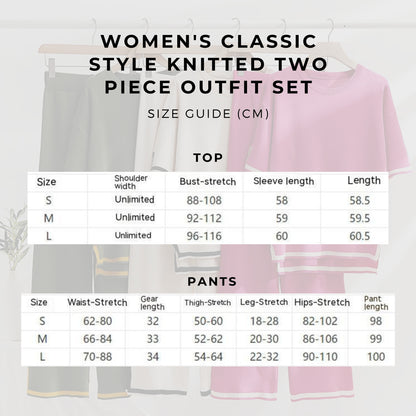 Sieviešu klasiska stila trikotāžas divdaļīgs apģērba komplekts