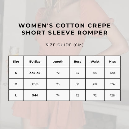 Women's Cotton Crepe Short Sleeve Romper