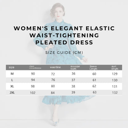 Women's Elegant Elastic Waist-tightening Pleated Dress