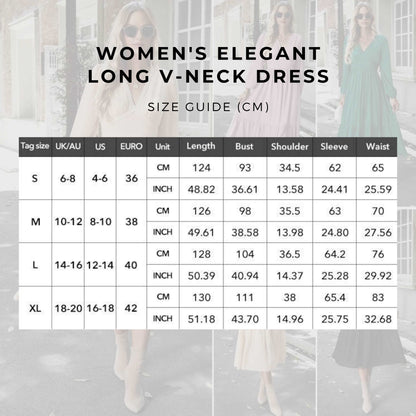 Women's Elegant Long V-neck Dress