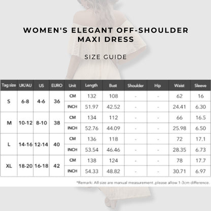 Women's Elegant Off-shoulder Maxi Dress size