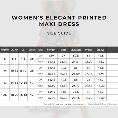Women's Elegant Printed Maxi Dress size