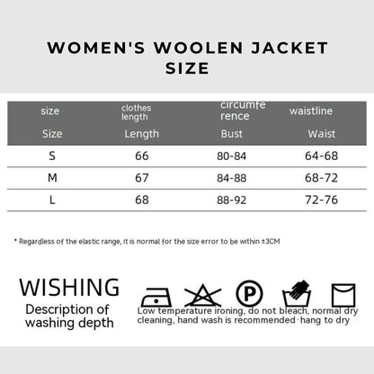 Women's Long Sleeve Loose Woolen Jacket size