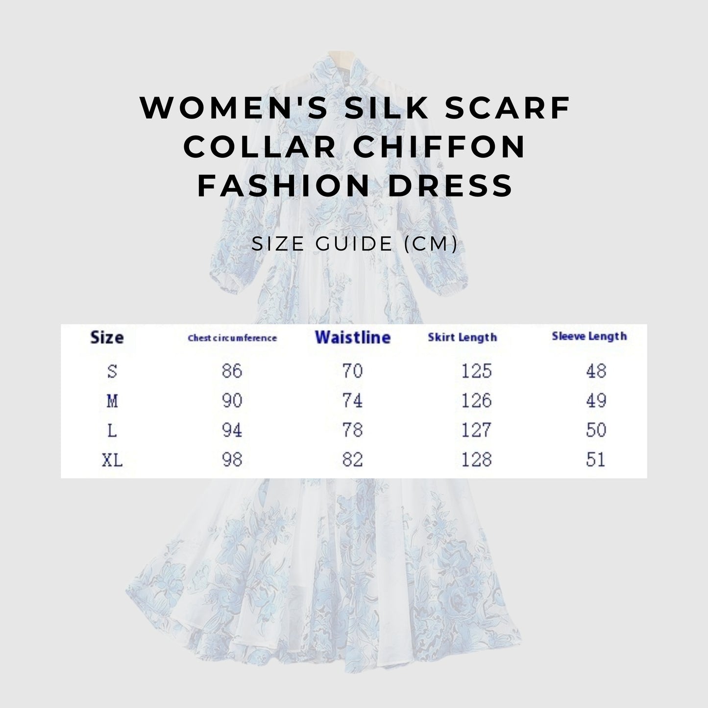 Women's Silk Scarf Collar Chiffon Fashion Dress