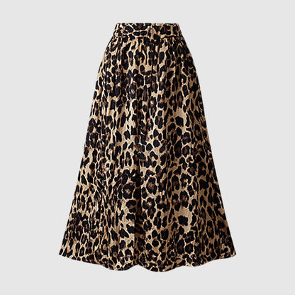 Women's Casual Leopard Print A-line Skirt