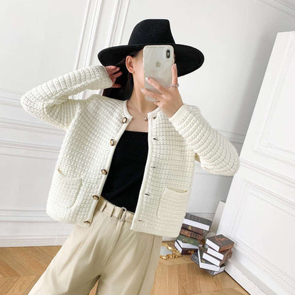 Women's Elegant Cotton Knit Cardigan