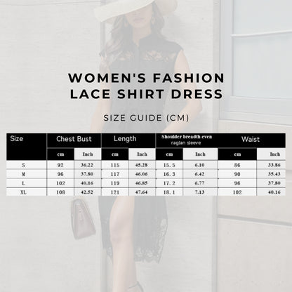 Women's Fashion Lace Shirt Dress