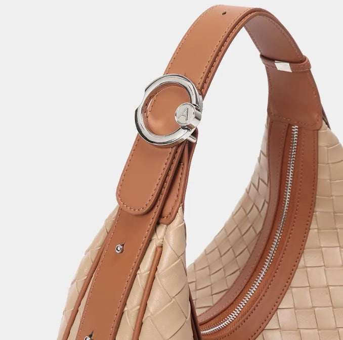 Women's Genuine Leather Woven Bag