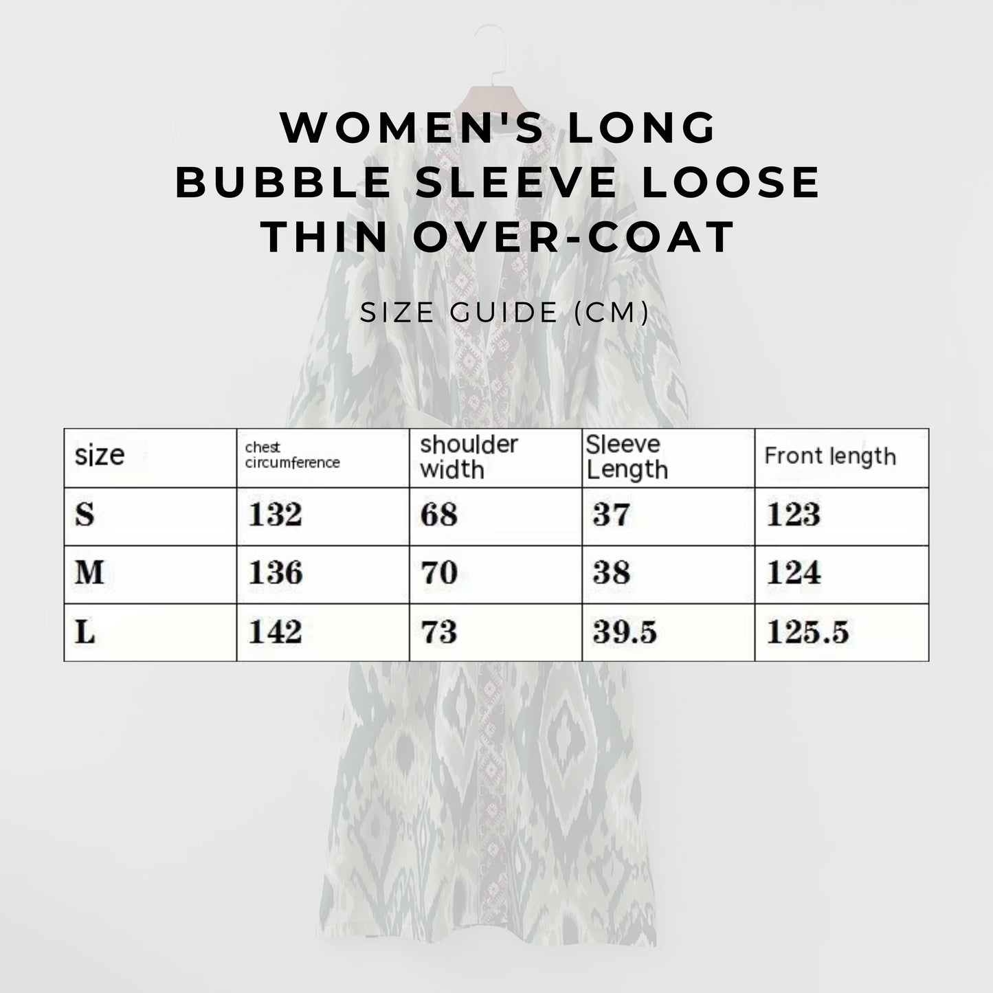 Women's Long Bubble Sleeve Loose Thin Over-Coat