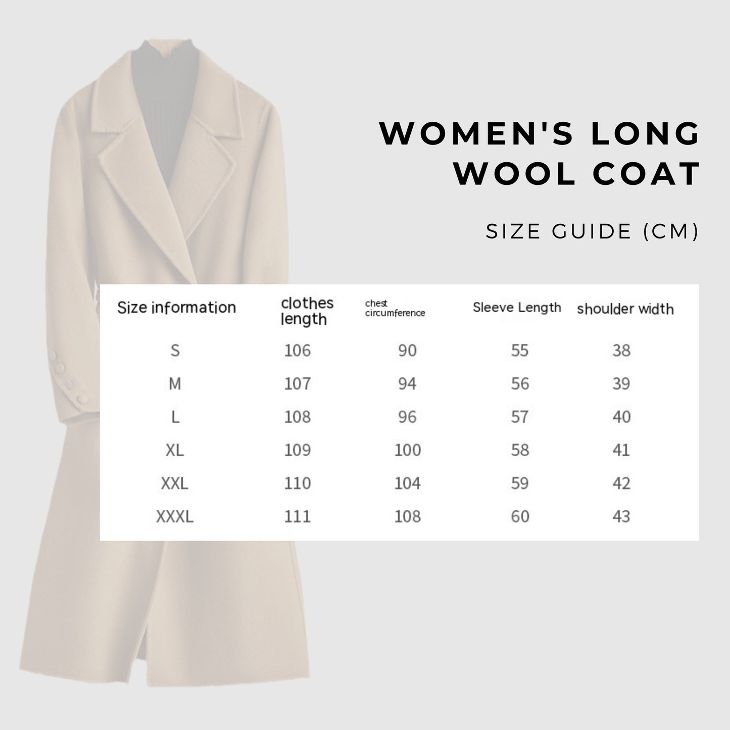 Women's Long Wool Coat