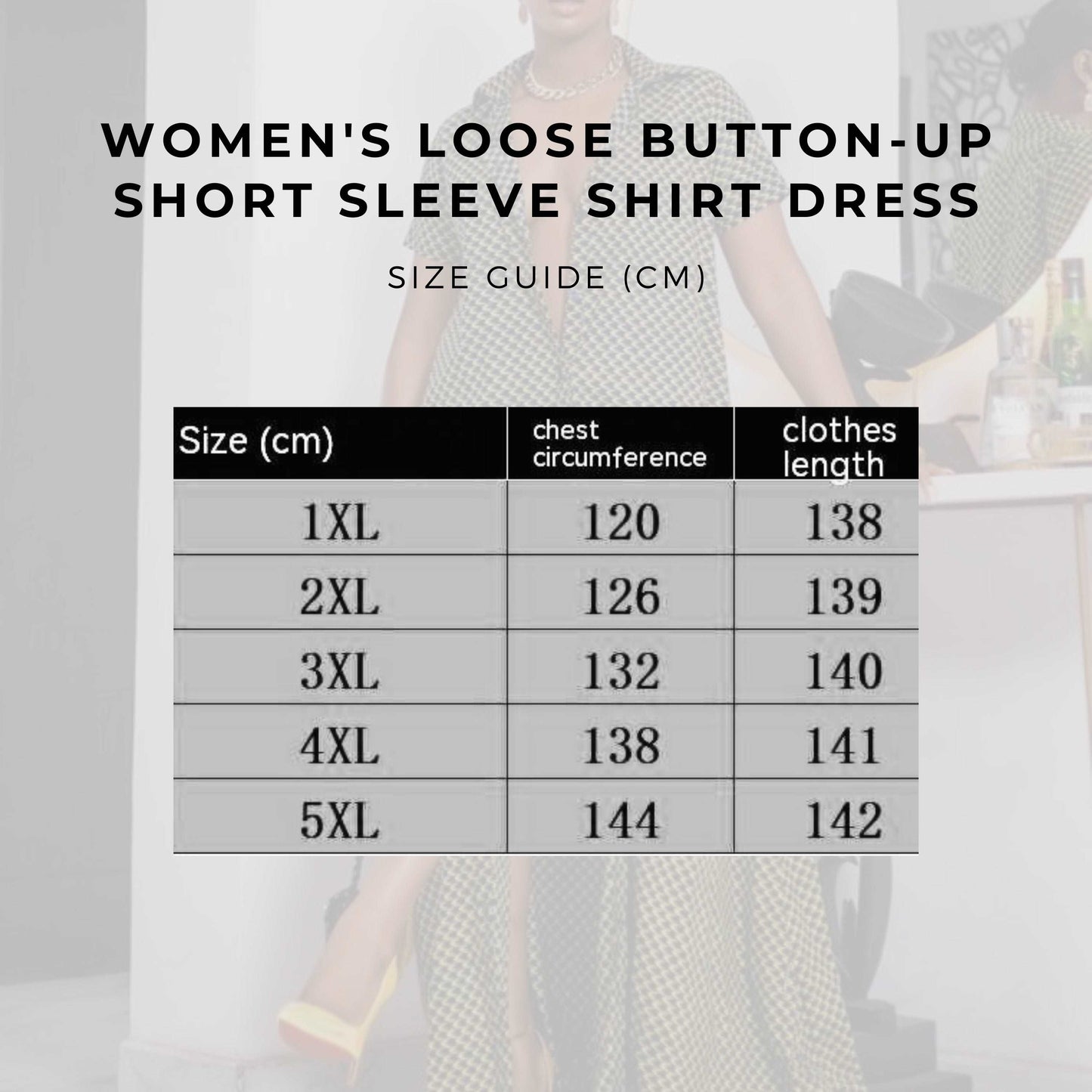 Women's Loose Button-up Short Sleeve Shirt Dress