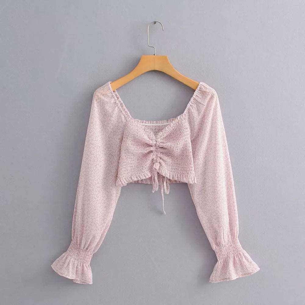 Women's Romantic Style Crop-Top