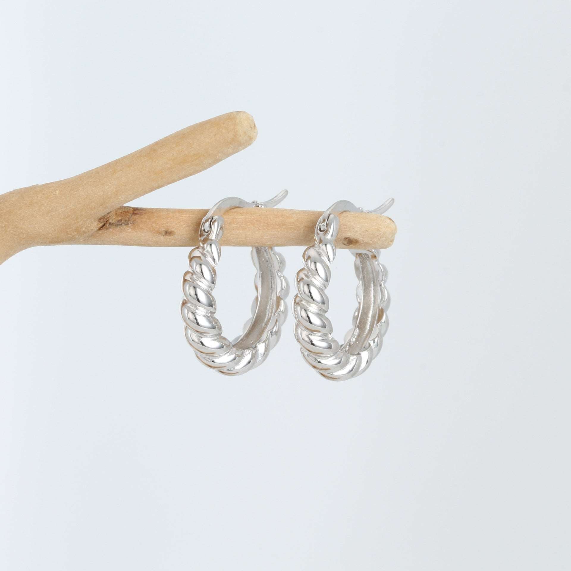 Women's Sterling Silver Twist Earrings