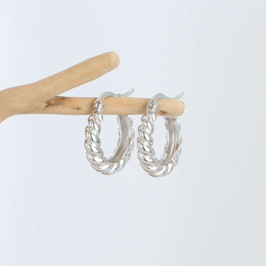 Women's Sterling Silver Twist Earrings