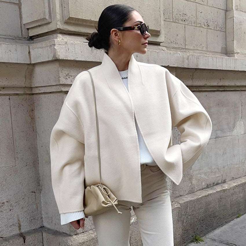 Women's Long Sleeve Loose Woolen Jacket