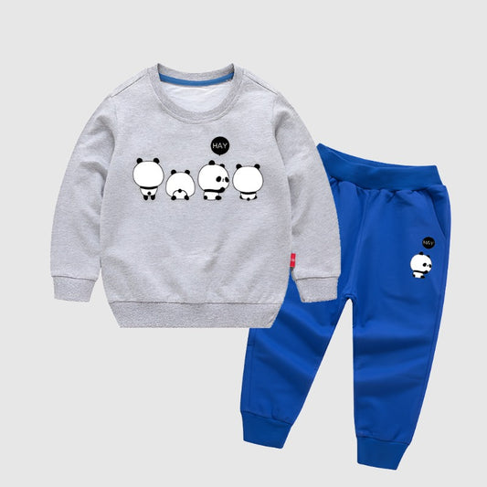 Kids Custom Design Long-sleeved Sweatshirt and Sweatpants Two piece Outfit Set