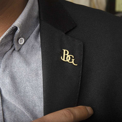 Men's Elegant Personalized Name Initials Brooch