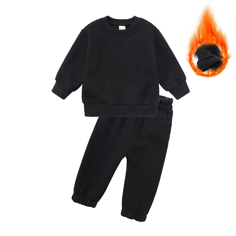 Kids Casual Sports Sweatshirt and Pants Two-piece Outfit Set