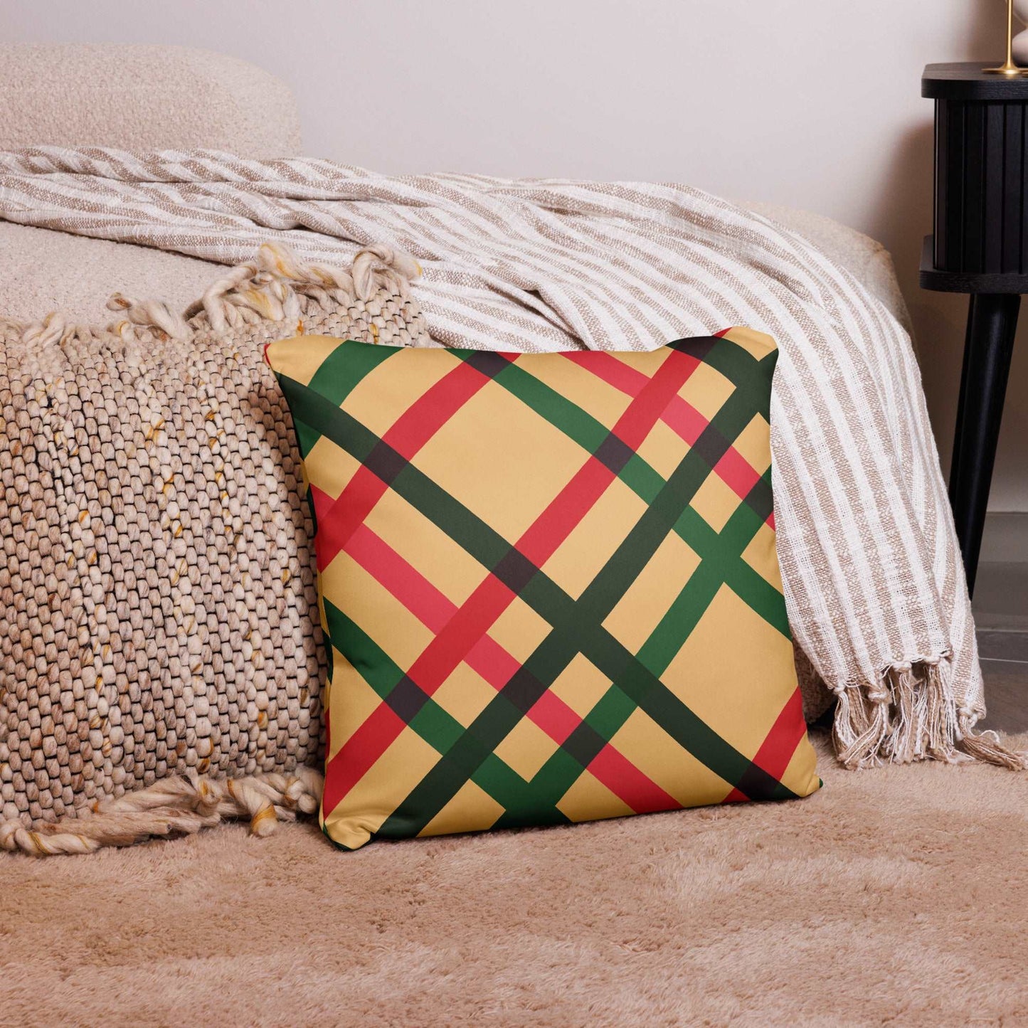 Christmas Pattern Simple Retro Geometric Design Pillow Case