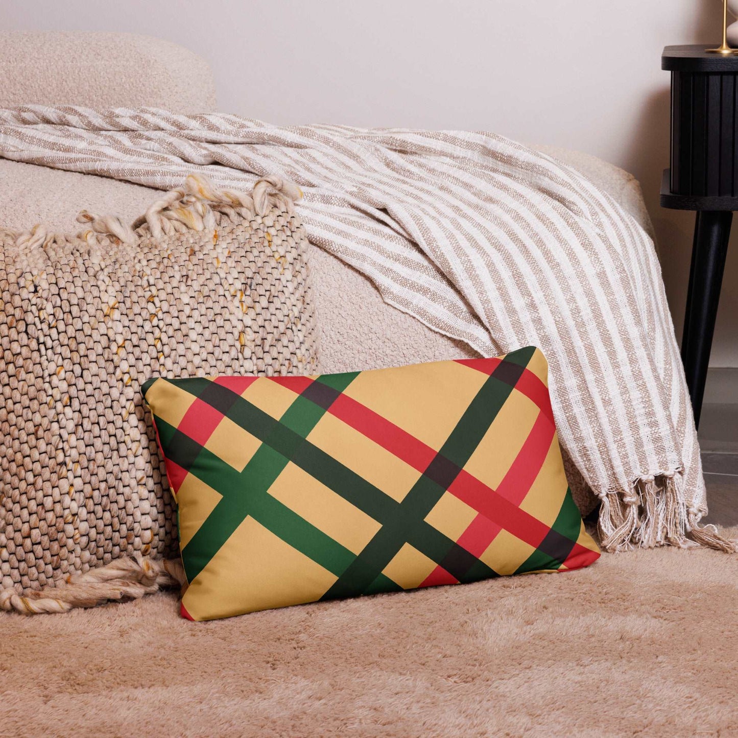 Christmas Pattern Simple Retro Geometric Design Pillow Case