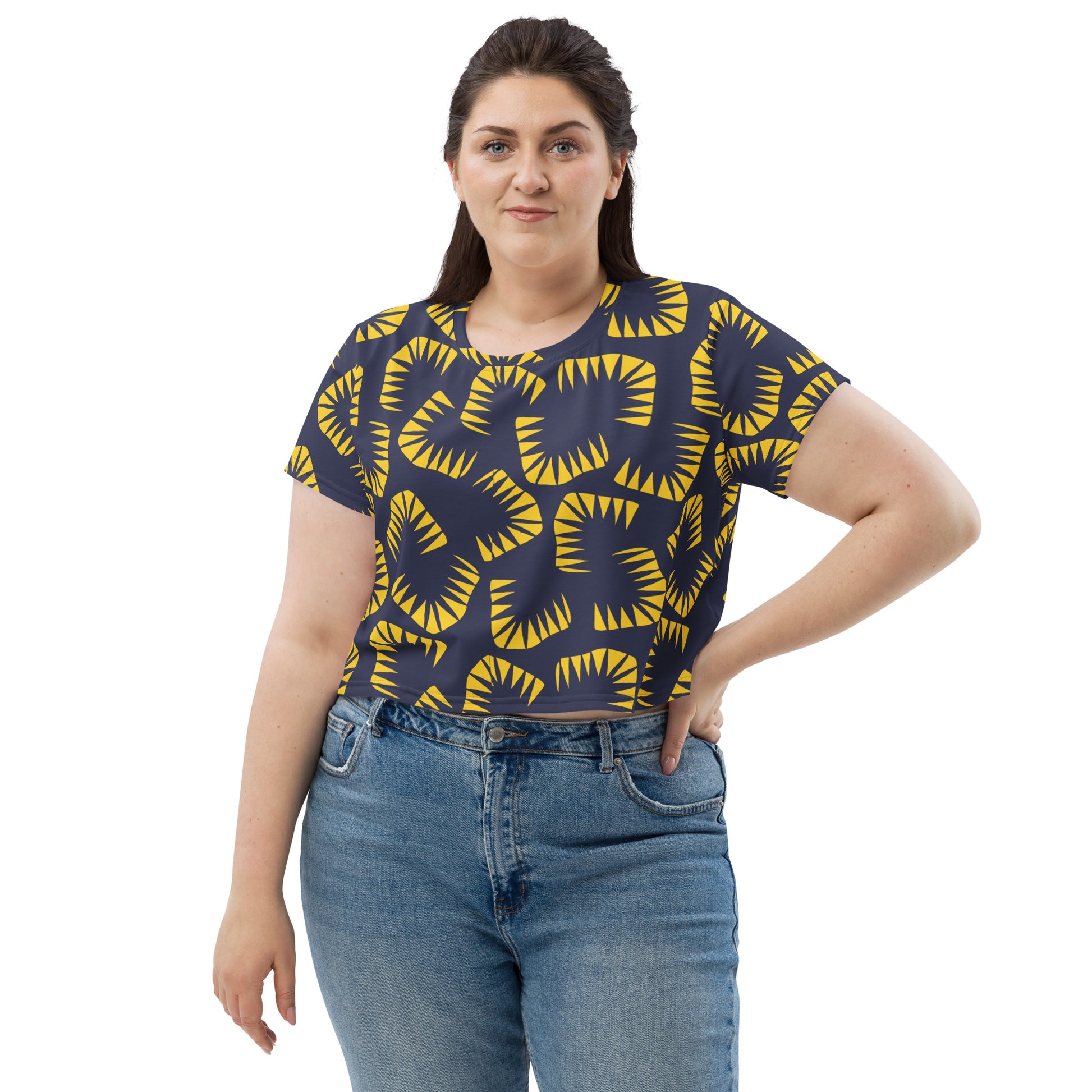 Women's Modern Abstract Shapes Crop Tee T-shirt